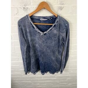 Soft Surroundings Women's Knit V-Neck Pullover Sweater Long Sleeve Black Size S